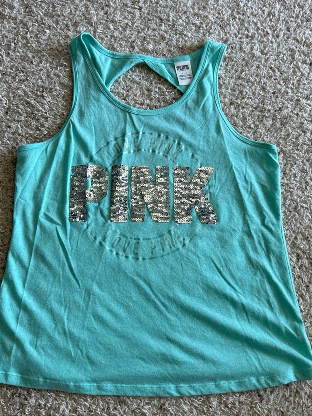 PINK Teal Tank Top